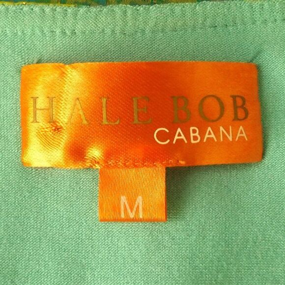 HALE BOB Top, M, Silk Layered Tank, Flutter Sleeves, V-neck, Blue/Green, Beaded - Picture 10 of 12